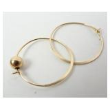 14k Yellow Gold Small Hoop Earrings 0.32gtw