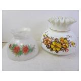 Lot of 2 Antique Glass Lamp Shades
