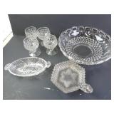 Lot of Misc. Vintage Clear Glass Items