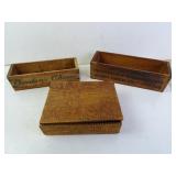 Lot of 3 Antique Wood Boxes - Cheese &