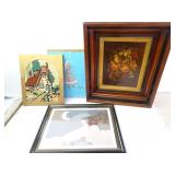Lot of 4 Vintage Wall Art & Frames