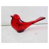 Vintage Ruby Glass Bird Figurine