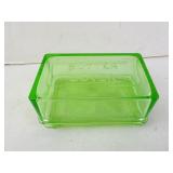 Antique Uranium Glass Butter Dish with Cover