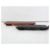 Lot of 2 HO Scale Model Train Flat Cars - Nickel