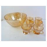 Set of Vintage Jeanette Glass Floragold