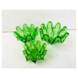 Lot of Antique Italian Nesting Green Art Glass