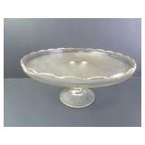 Vintage Jeanette Glass Gold Painted Rim Pedestal