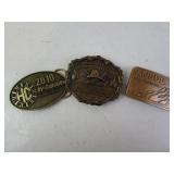 Lot of 3 Fire Fighter Related Belt Buckles