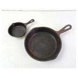 Lot of 2 Small Cast Iron Skillets 6' & 3.5'