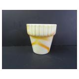 Vintage Akro Agate Slag Glass Small Planter Pot