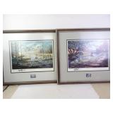 Pair of Framed Ken Zilla Nature Prints 25' x 22'
