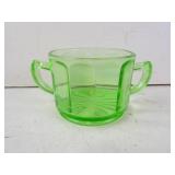 Antique Uranium Glass Two Handle Relish/Trinket