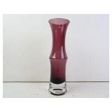 Vintage Finncristal Art Glass Amethyst Vase 9'