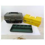 Lot of 2 Tackle Boxes w/ Contents & Steel Tray