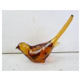 Vintage Amber Glass Bird Figurine