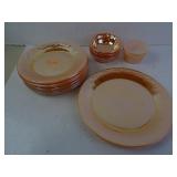 Set of Fire King Peach Luster - Custard Dessert