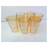 Lot of 6 Vintage Jeanette Carnival Glass Cups