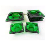 Lot of Various Sized Vintage Emerald Glass Ash