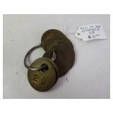 Lot of 10 Stamped Brass Rounds - Each Stamped