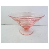 Large Antique Pink Depression Glass Etched