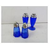 Lot of Cobalt Glass Salt & Pepper Shakers