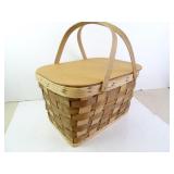Wood Woven Picnic Basket 17'x12'x10'