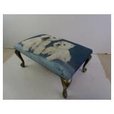 Upholstered Picken White Terrier Foot Stool