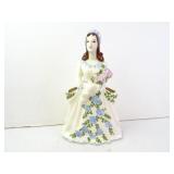 Vintage Ceramic Woman With Flowers Planter 12'