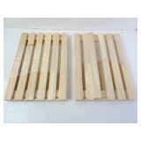 Lot of 2 New Wood Bread Cutting Boards - One rung