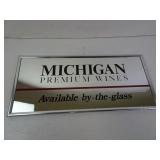 Framed Michigan Premium Wines Bar Mirror - 18x8'