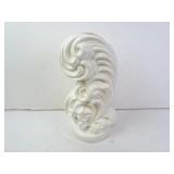 Vintage Haeger White Matte Plume Pottery Vase 9'