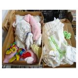 Large Lot of Vintage Baby Clothes & Bonnets -