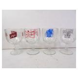 Lot of 4 Brand Beer Glass Goblets - Schlitz