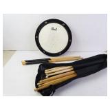 Pearl Drum Practice Pad with Drum Sticks