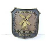 Vintage Heineken Beer Shield Wall Sign 13" x 12"