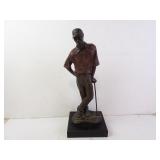 14" Metal Golfer Statue on Base