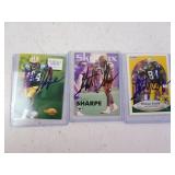 Lot of 3 SIGNED Sterling Sharpe Green Bay Packers