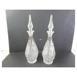 Lot of 2 Princess Glass Decanters with Stoppers
