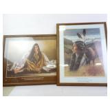 Lot of 2 Framed Native American Themed Art Prints