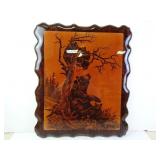 Vintage Wood Resin Pour Bear Hanging Wall Art 22"