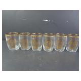 Lot of 6 Vintage Coors Gold Painted Snifter