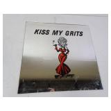 Vintage "Kiss My Grits" Humor Bar Mirror 12" x