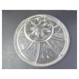 Vintage Indiana Glass Pebble Leaf 13" Deviled Egg