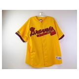 Atlanta Braves Size XL Yellow Baseball Jersey