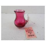 Vintage Pilgrim Cranberry Glass Pitcher Vase with
