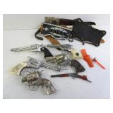 Lot of Vintage Wild West Toy Cap Gun Revolvers -