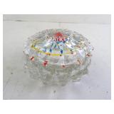 Vintage MCM Glass Painted Primary Colors Dish