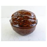 Vintage Ceramic Walnut Candy Dish with Lid