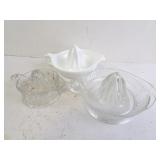 Lot of 3 Vintage Glass Citrus Juicers