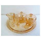 Vintage Jeanette Glass Florigold Hostess Set in